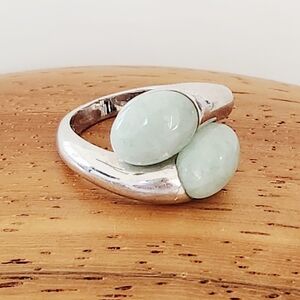 Beautiful Jadite Sterling Silver Vintage Ring